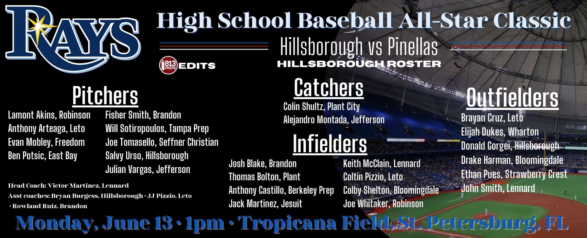 2022 Rays HS Baseball All-Star Classic roster announcement - 813Preps.com