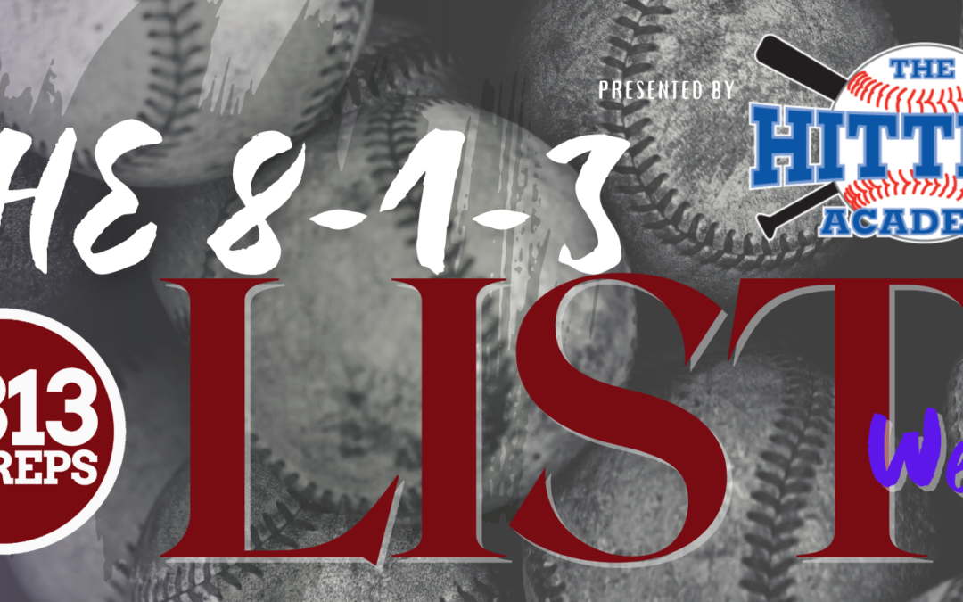 THE 8-1-3List Week 5, presented by The Hitting Academy