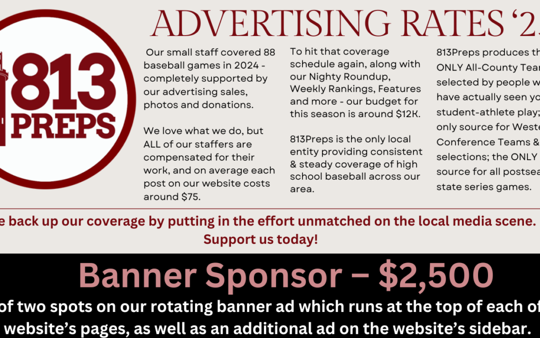 Advertise with 813Preps for the 2025 season