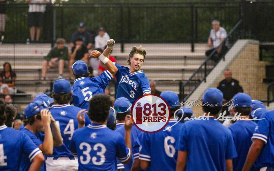 Jesuit offense thunders, lightning forces early end to Game 1