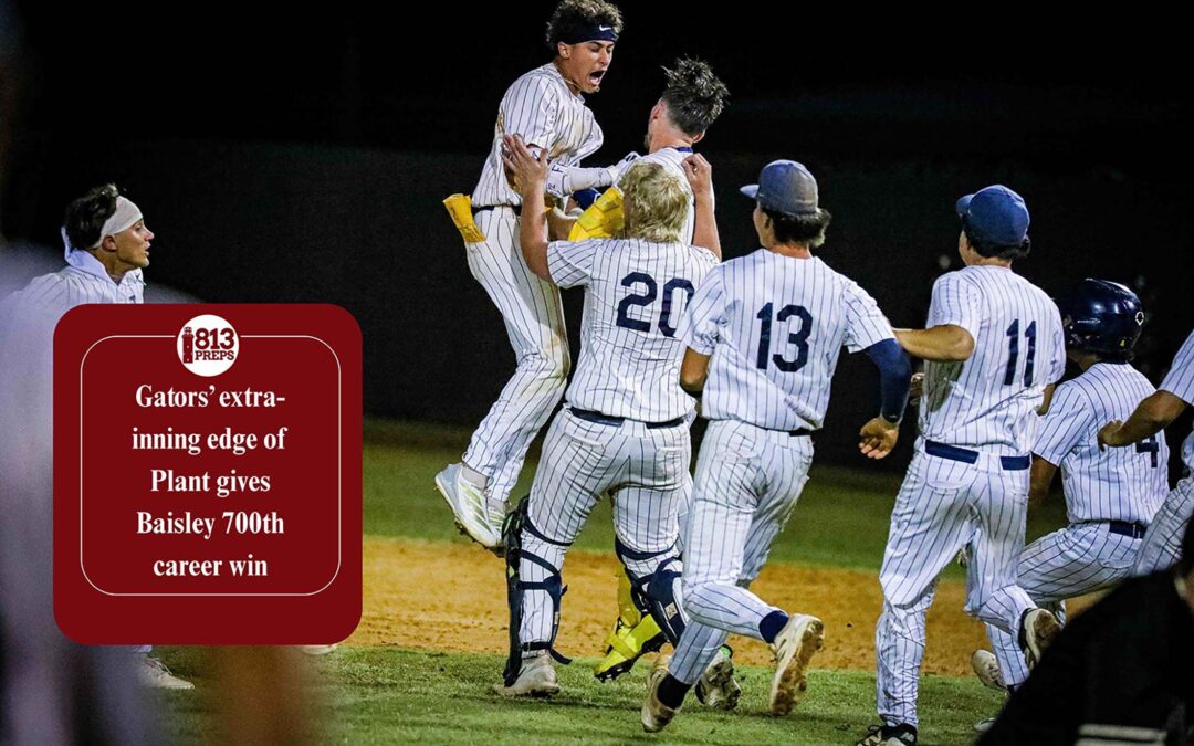 Gators’ extra-inning edge of Plant gives Baisley 700th career win